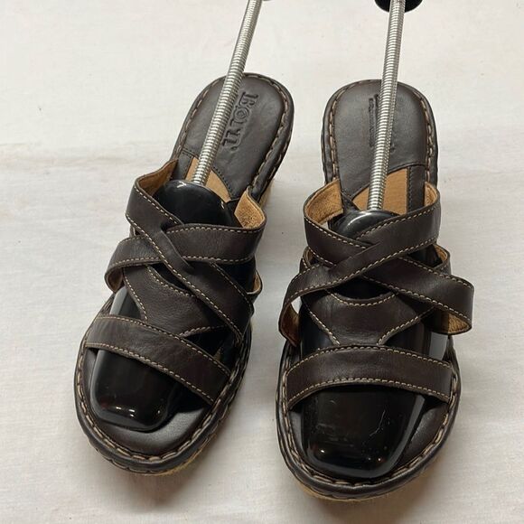 Born Wedge 61090 Strap Rope Sandals Size 10 Brown - Picture 1 of 10